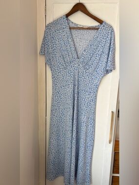 Mango Light Blue Floral Maxi Dress